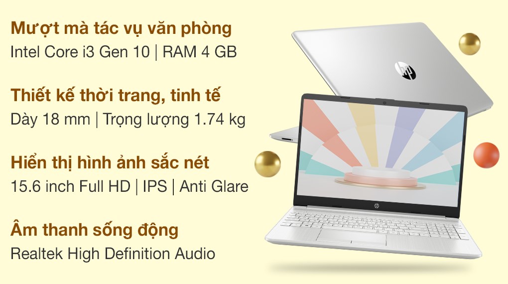 Laptop HP 15s du1108TU i3 10110U/4GB/256GB/Win10 (2Z6L7PA)