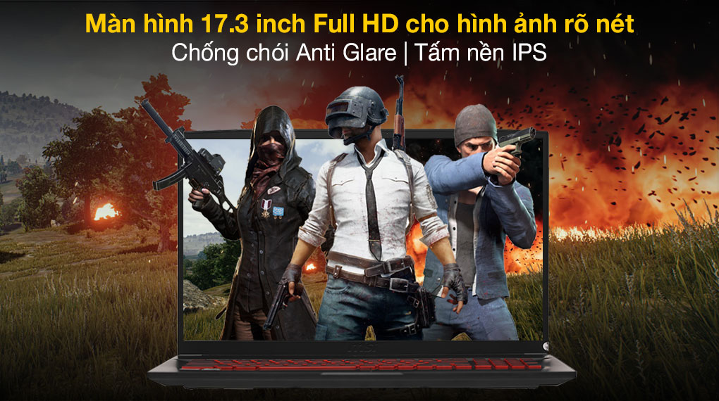 Laptop MSI GF75 Thin 10SCXR i7 10750H/8GB/512GB/4GB GTX1650/144Hz/Balo/Chuột/Win10 (068VN)