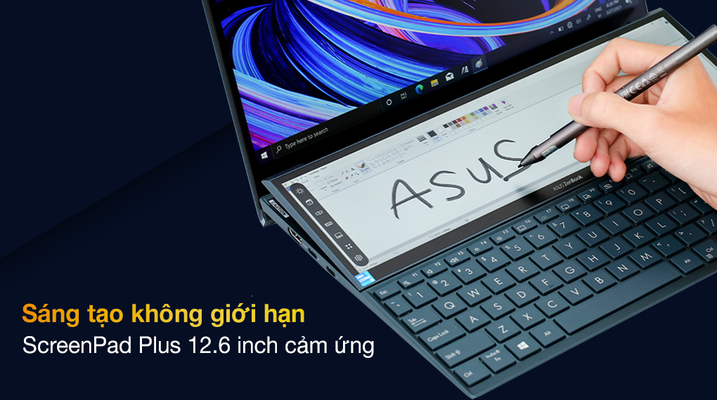 Laptop Asus ZenBook Duo UX482EG i5 1135G7/8GB/512GB/2GB MX450/Touch/Pen/Túi/Stand/Win10 (KA166T)