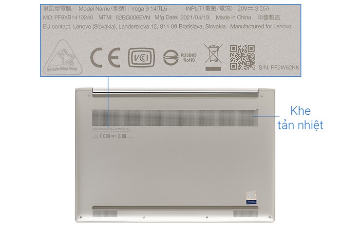 Laptop Lenovo Yoga 9 14ITL5 i7/1185G7/16GB/1TB SSD/Touch/Pen/Win10 (82BG006EVN) Màu Xám