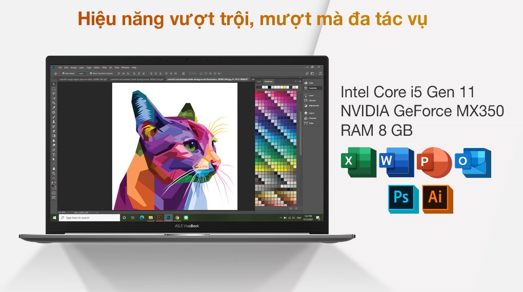 Laptop Asus VivoBook S533EQ i5 1135G7/8GB/512GB/2GB MX350/Win10 (BQ011T)