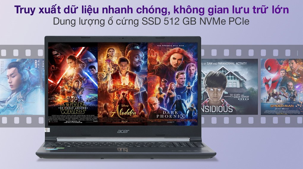 Laptop Acer Aspire 7 Gaming A715 41G R150 R7 3750H/8GB/512GB/4GB GTX1650Ti/Balo/Win10 (NH.Q8SSV.004)