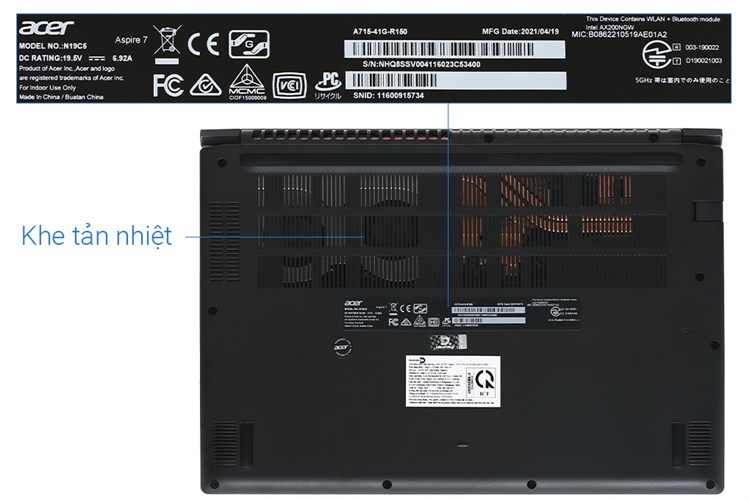 Laptop Acer Aspire 7 Gaming A715 41G R150 R7 3750H/8GB/512GB/4GB GTX1650Ti/Balo/Win10 (NH.Q8SSV.004) Màu Đen