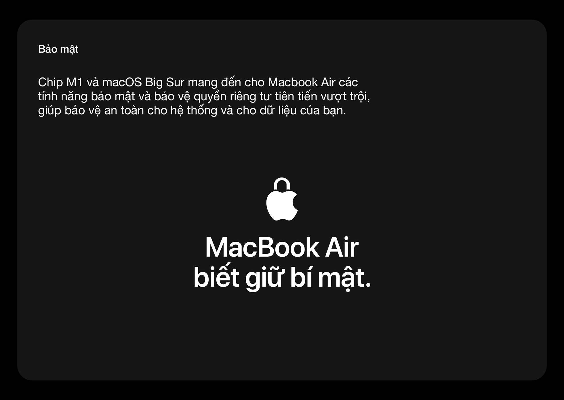 MacBook Air M1 2020 - Bảo mật