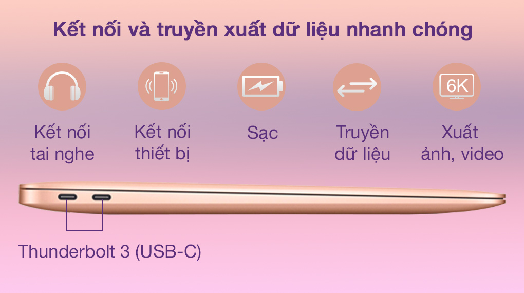 Apple Macbook Air M1 2020 (Z12A0004Z) - Cổng kết nối Apple Macbook Air M1 2020 (Z12A0004Z) - Cổng kết nối