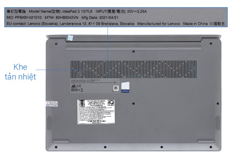 Laptop Lenovo IdeaPad 3 15ITL6 i5 1135G7/8GB/512GB/Win10 (82H80042VN) Màu Xám