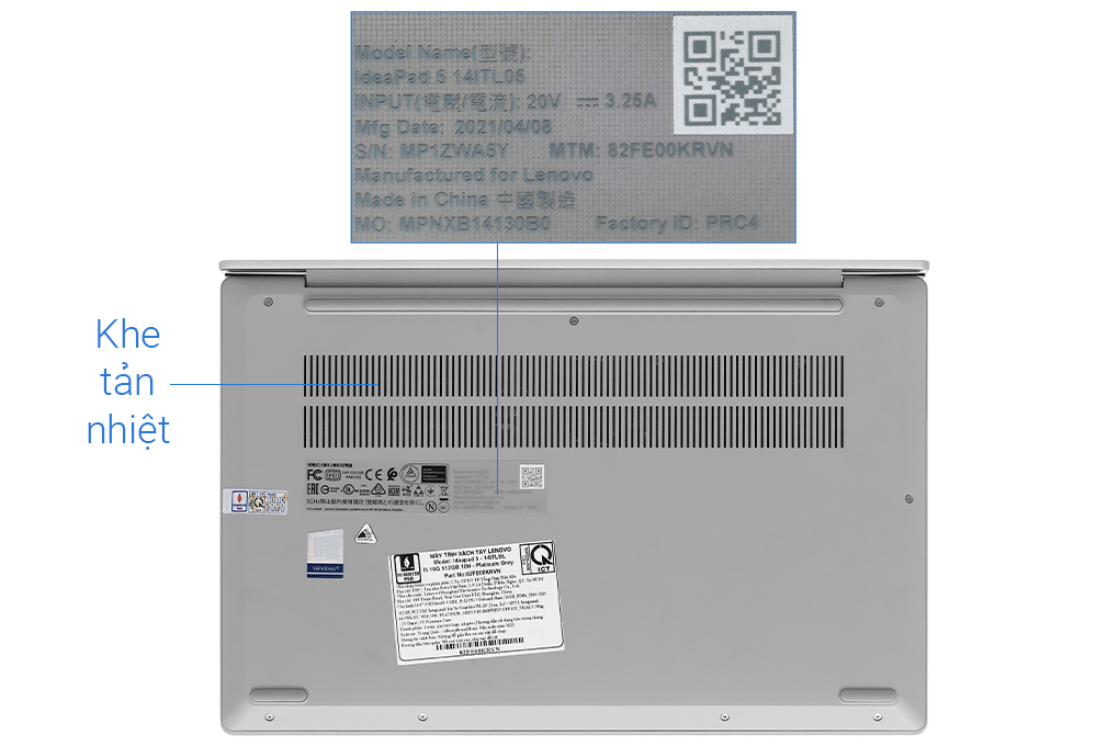 Laptop Lenovo IdeaPad 5 14ITL05 i5 1135G7/16GB/512GB/Win10 (82FE00KRVN) Màu Xám