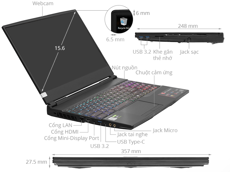 MSI Gaming GL65 Leopard 10SCXK i7 10750H/8GB/512GB/4GB GTX1650/144Hz/Balo/Chuột/Win10 (217VN)