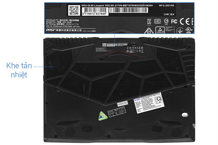 Laptop MSI Gaming GL65 Leopard 10SCXK i7 10750H/8GB/512GB/4GB GTX1650/144Hz/Balo/Chuột/Win10 (217VN) Màu Đen