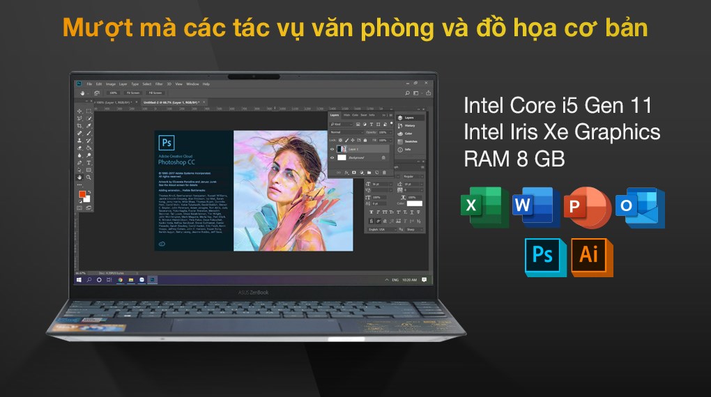 Laptop Asus ZenBook UX425EA i5 1135G7/8GB/512GB/Cáp/Túi/Win10 (KI429T)