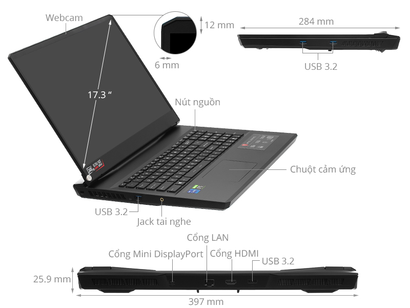 Laptop MSI Gaming Leopard GP76 11UG i7 11800H/16GB/1TB SSD/8GB RTX3070/240Hz/Balo/Chuột/Win10 (435VN)