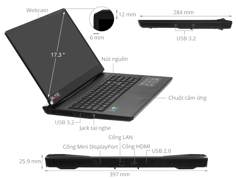 MSI Gaming GP76 11UG i7 11800H/16GB/1TB SSD/8GB RTX3070/240Hz/Balo/Chuột/Win10 (435VN)
