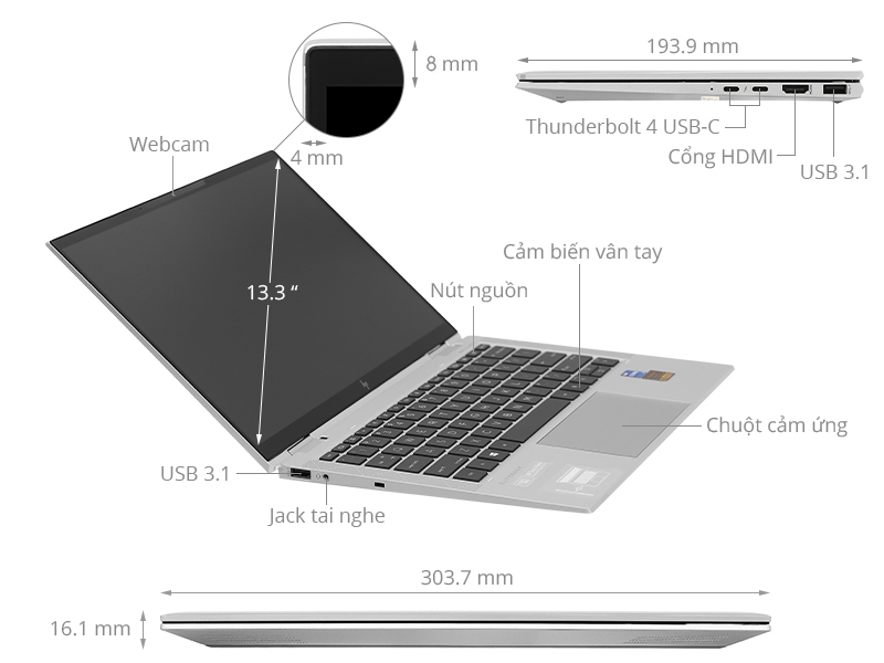 HP EliteBook X360 1030 G8 i7 1165G7/16GB/512GB/Touch/Pen/Win10 Pro (3G1C4PA)