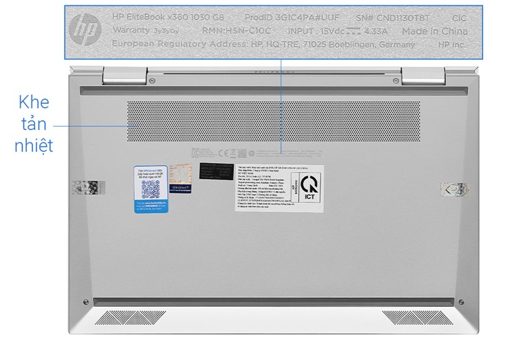 Laptop HP EliteBook X360 1030 G8 i7 1165G7/16GB/512GB/Touch/Pen/Win10 Pro (3G1C4PA) Màu Bạc