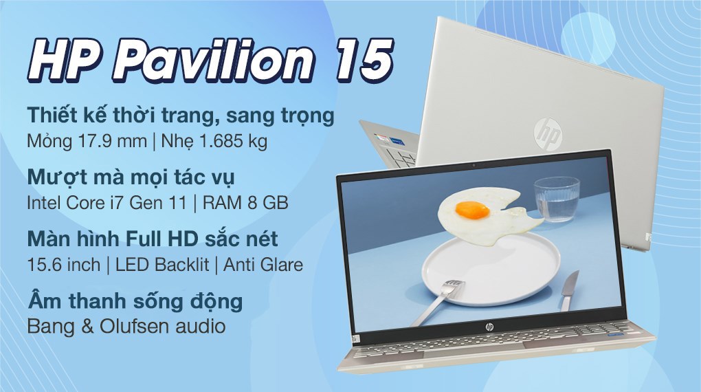 Laptop HP Pavilion 15 eg0504TU i7 1165G7/8GB/512GB/Win10 (46M00PA)