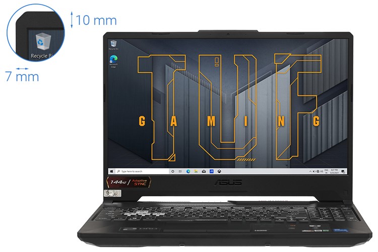 Laptop Asus TUF Gaming FX506HC i5 11400H/8GB/512GB/4GB RTX3050/144Hz/Win10 (HN002T) Màu Xám