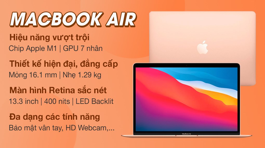 Apple MacBook Air M1 2020 7-core GPU - Chính hãng, trả góp
