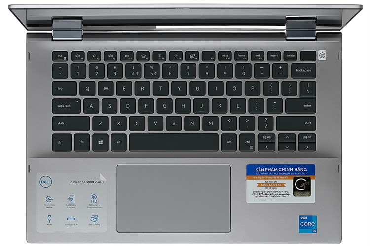 Laptop Dell Inspiron 5406 i5 1135G7/8GB/512GB/2GB MX330/Touch/Win10 (N4I5047W) Màu Xám