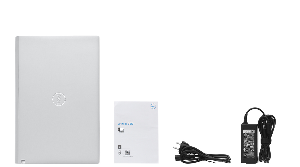 Bộ sản phẩm gồm: Dây nguồn, Sách hướng dẫn, Thùng máy, Sạc Laptop Dell