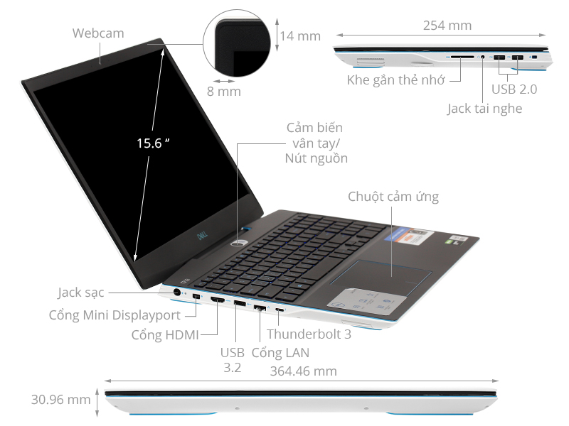 Dell Gaming G3 15 i7 10750H/16GB/512GB/6GB GTX1660Ti/120Hz/Win10 (P89F002BWH)