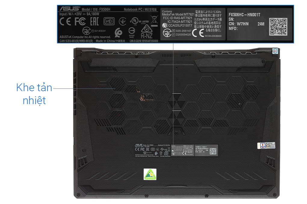 Laptop Asus TUF Gaming FX506HC i7 11800H/8GB/512GB/4GB RTX3050/144Hz/Win10 (HN001T) - 11