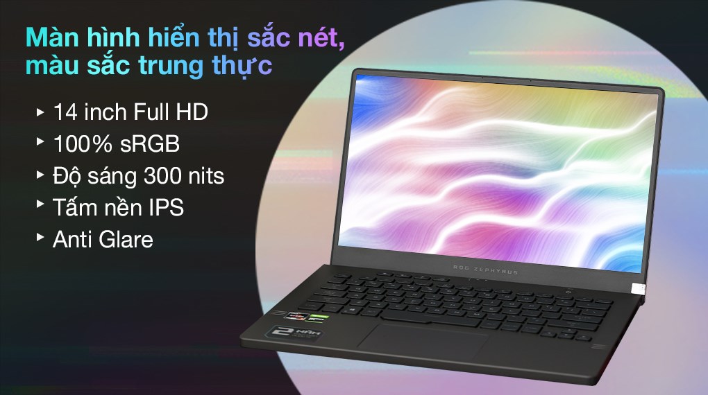 Laptop Asus Rog Zephyrus Gaming G14 GA401QH R7 5800HS/8GB/512GB/4GB GTX1650/144Hz/Túi/Win10 (HZ035T)