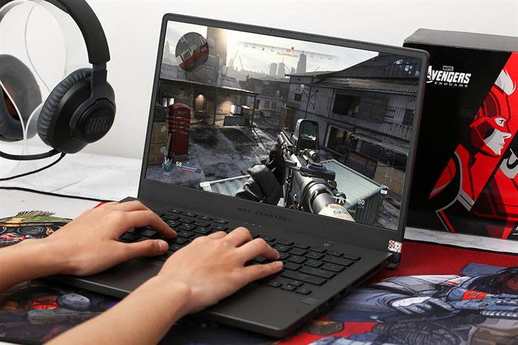 Laptop Asus Rog Zephyrus Gaming G14 GA401QH R7 5800HS/8GB/512GB/4GB GTX1650/144Hz/Túi/Win10 (HZ035T) Màu Xám