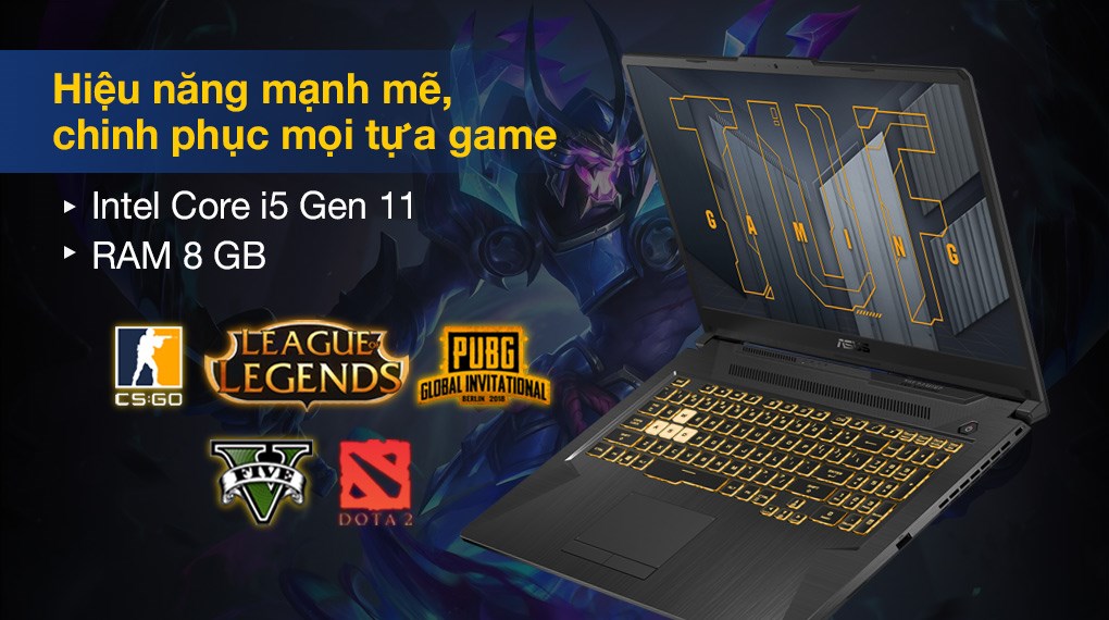 Laptop Asus TUF Gaming FX706HC i5 11400H/8GB/512GB/4GB RTX3050/144Hz/Win10 (HX003T)