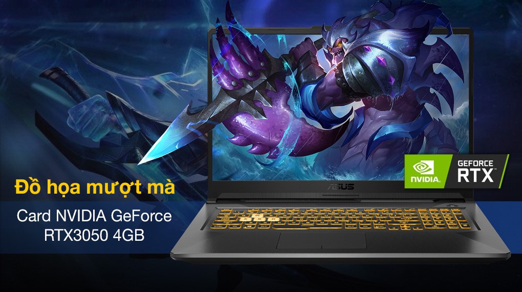 Laptop Asus TUF Gaming FX706HC i5 11400H/8GB/512GB/4GB RTX3050/144Hz/Win10 (HX003T)