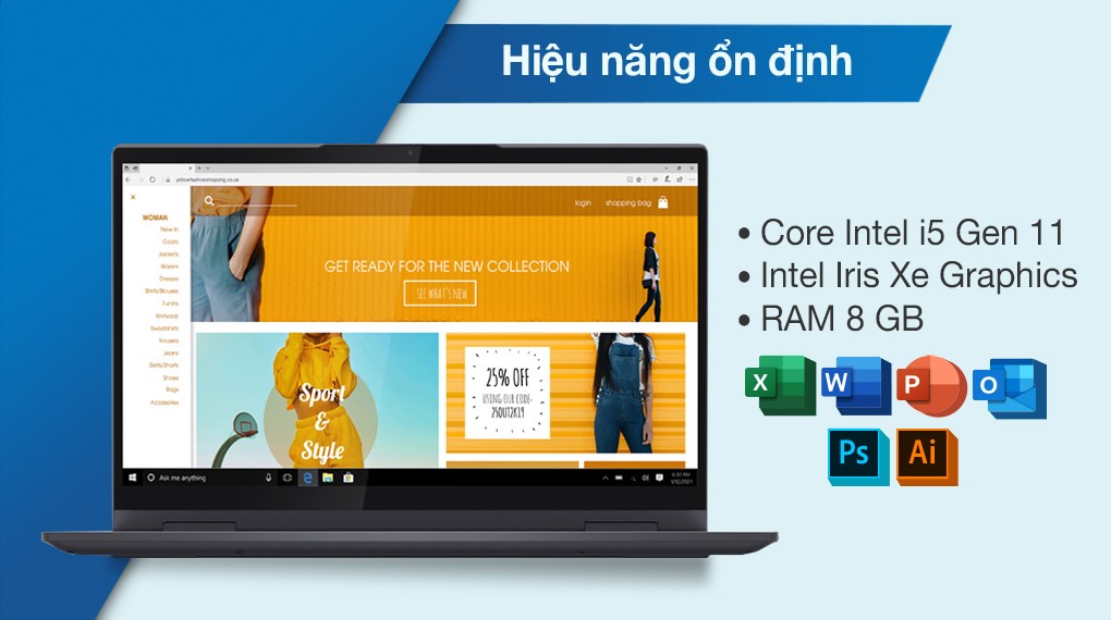 Laptop Lenovo Yoga 7 14ITL5 i5 1135G7/8GB/512GB/Touch/Pen/Win10 (82BH00CJVN)