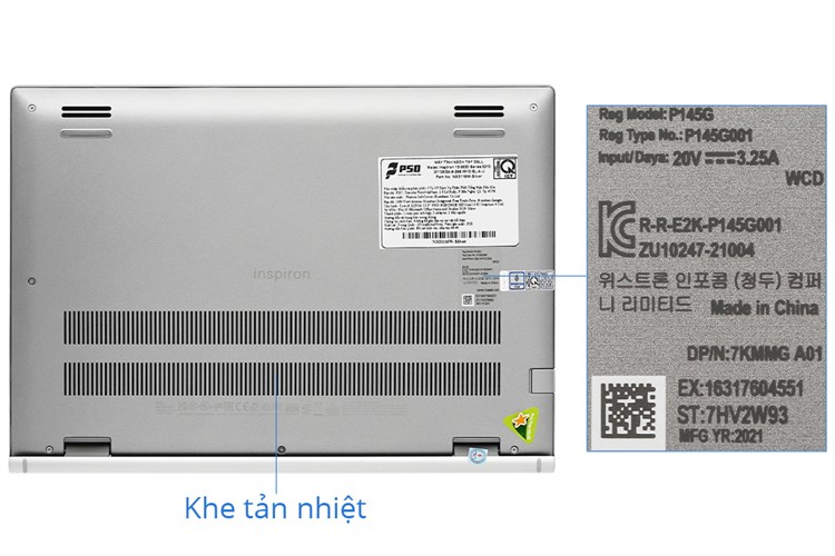 Laptop Dell Inspiron 13 5310 i3 1125G4/8GB/256GB/Office H&S2019/Win10 (N3I3116W) Màu Bạc