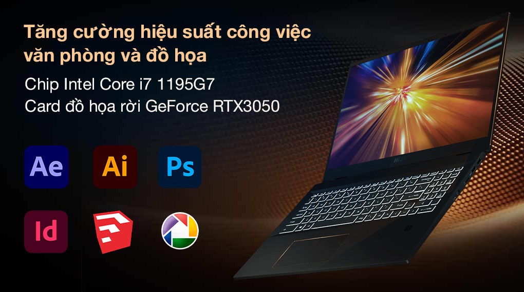 Laptop MSI Summit E16 Flip i7 1195G7/16GB/1TB SSD/4GB RTX3050/120Hz/Touch/Pen/Túi/Office365F/Win10 (082VN)