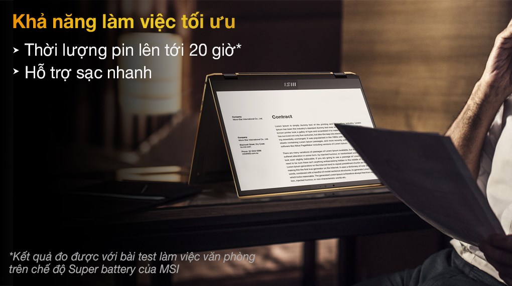 Laptop MSI Summit E13 Flip i7 1185G7/16GB/1TB SSD/Touch/Túi/Pen/Win10 (211VN)