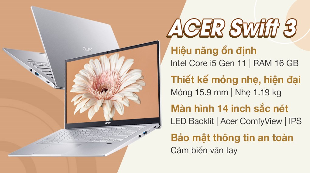 Laptop Acer Swift 3 SF314 511 56G1 i5 1135G7/16GB/512GB/Win10 (NX.ABLSV.002)