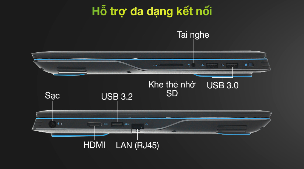 Dell Gaming G3 15 3500 i5 10300H (70253721) - Cổng kết nối