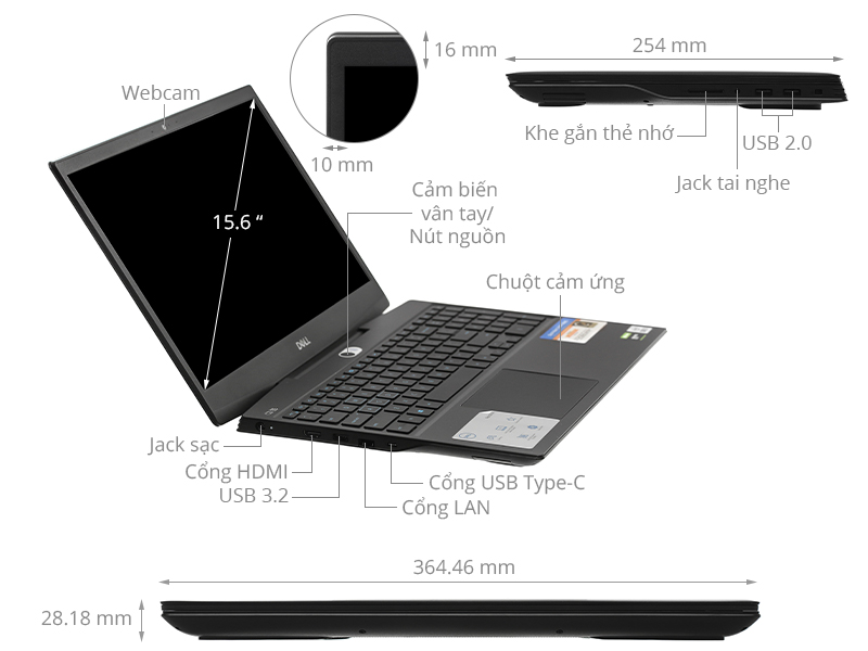 Dell Gaming G5 15 5500 i7 10750H/16GB/512GB/4GB GTX1650Ti/120Hz/Win10 (70252797)