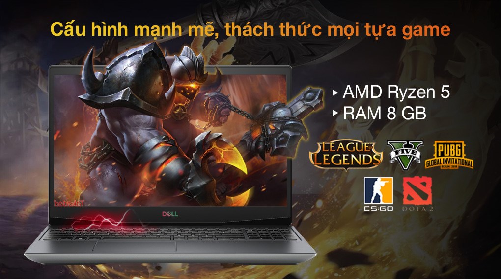 Laptop Dell Gaming G5 15 5505 R5 4600H/8GB/512GB/6GB RX5600M/120Hz/Win10 (70252801)