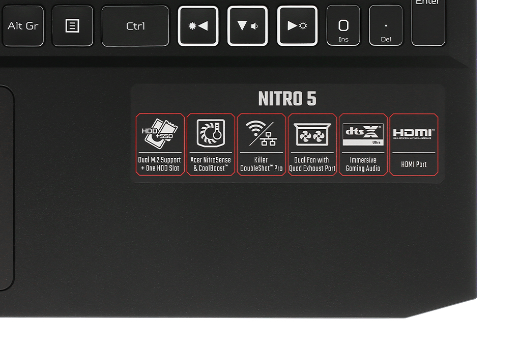 Laptop Acer Nitro 5 Gaming AN515 57 74NU i7 11800H/8GB/512GB/4GB RTX3050Ti/144Hz/Win10 (NH.QD9SV.001.) Màu Đen