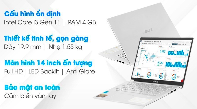 Laptop Asus VivoBook X415EA i3 1115G4/4GB/512GB/Win10 (EB638T)