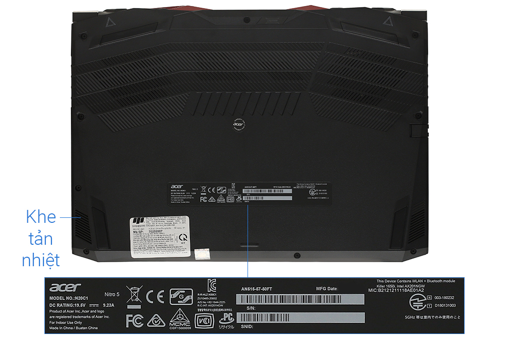Laptop Acer Nitro 5 Gaming AN515 57 50FT i5 11400H/16GB/512GB/4GB RTX3050/144Hz/Win10 (NH.QD8SV.003) Màu Đen