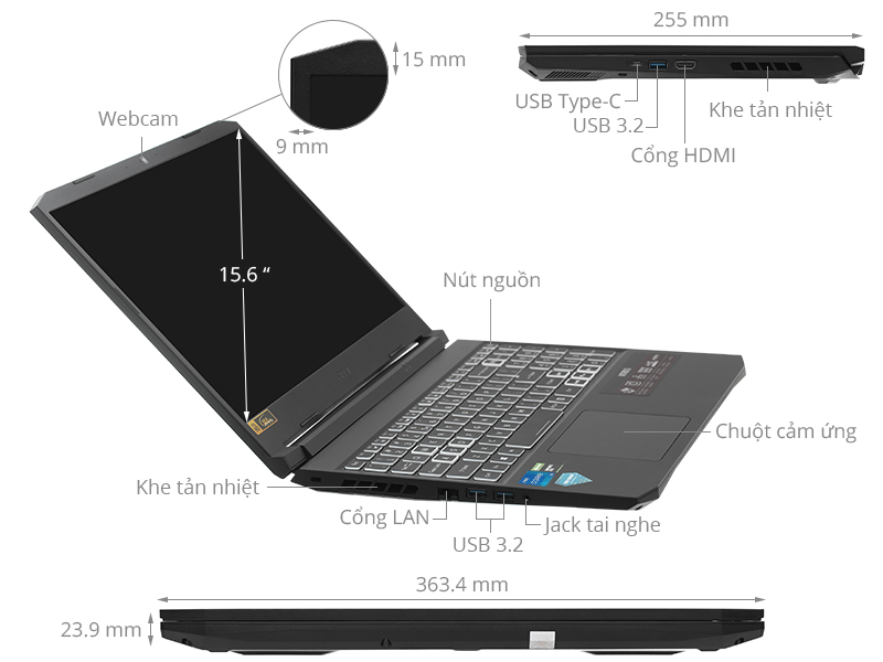 Acer Nitro 5 AN515 57 51G6 i5 11400H/8GB/512GB/4GB RTX3050/144Hz/Win10 (NH.QD8SV.002)