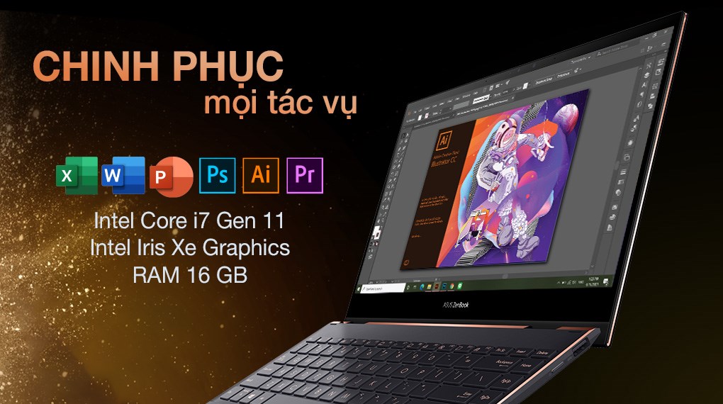 Laptop Asus ZenBook UX371EA i7 1165G7/16GB/1TB SSD/OLED/Touch/Pen/Cáp/Túi/Office H&S2019/Win10 (HL701TS)