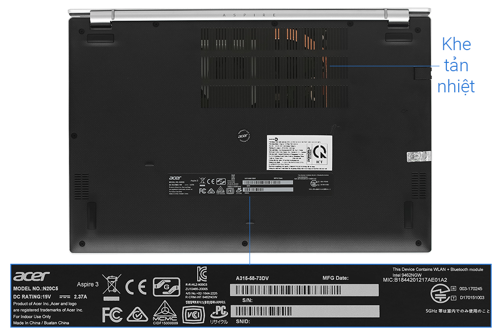 Laptop Acer Aspire 3 A315 58 73DV i7 1165G7/8GB/512GB/Win10 (NX.ADDSV.007) - 12