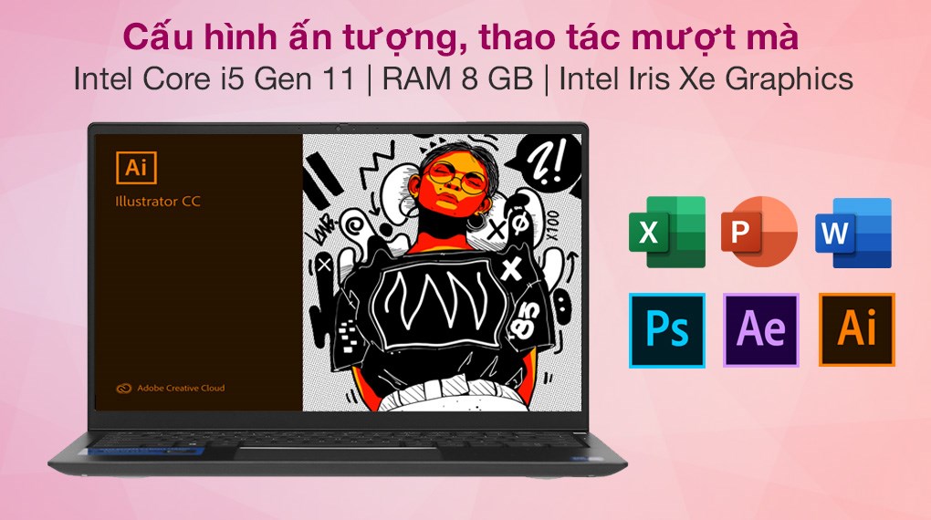 Laptop Dell Vostro 5410 i5 11300H/8GB/512GB/Office H&S2019/Win10 (V4I5014W)