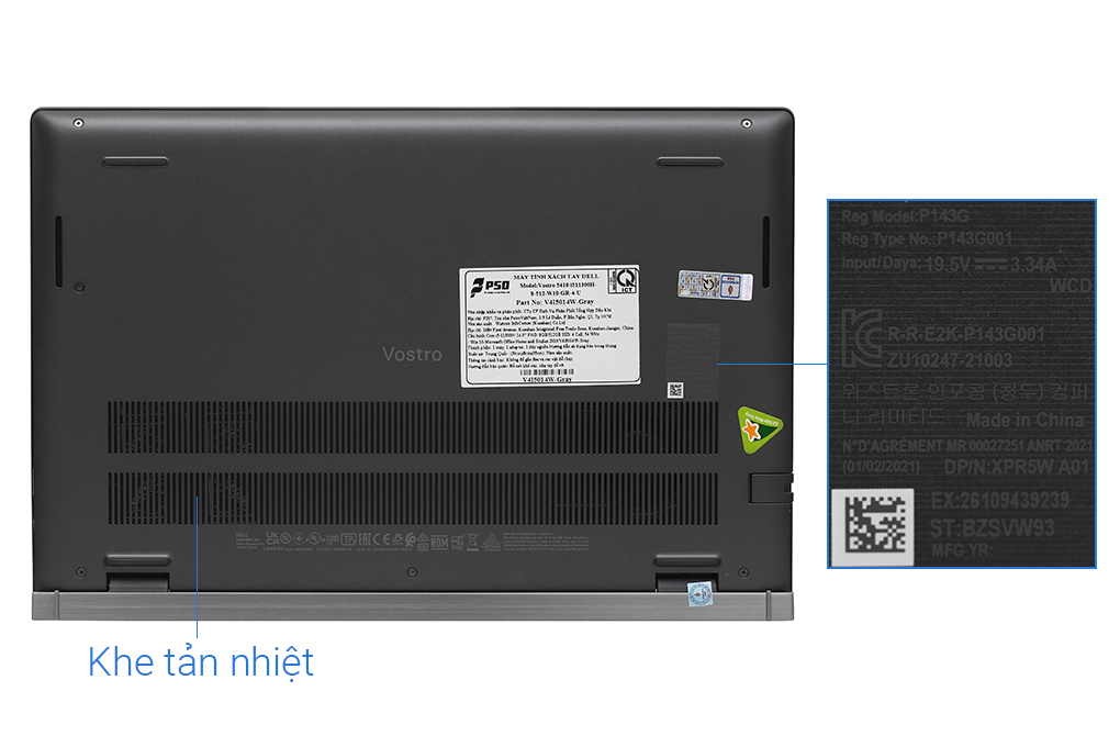 Laptop Dell Vostro 5410 i5 11300H/8GB/512GB/Office H&S2019/Win10 (V4I5014W) Màu Xám