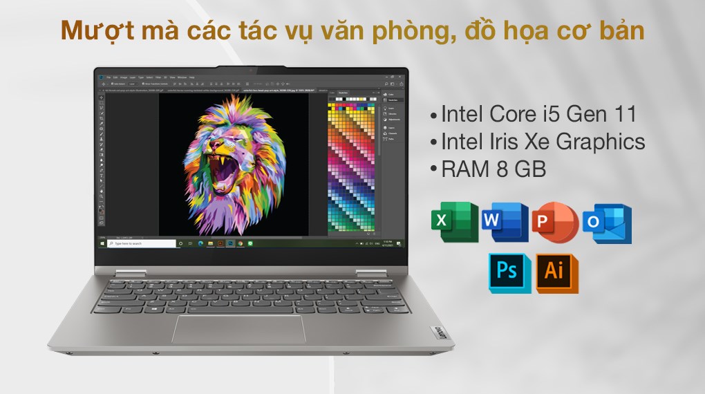 Laptop Lenovo ThinkBook 14s Yoga ITL i5 1135G7/8GB/512GB/Touch/Pen/Win10 (20WE004CVN)