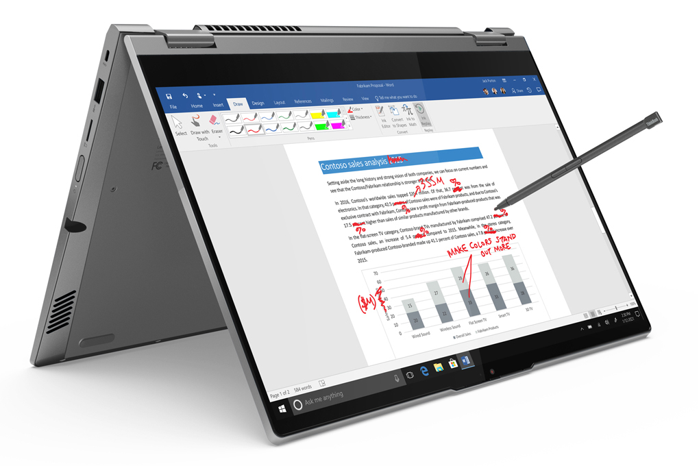 Laptop Lenovo ThinkBook 14s Yoga ITL i5 1135G7/8GB/512GB/Touch/Pen/Win10 (20WE004CVN) Màu Xám