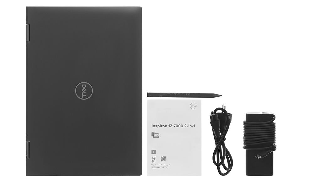 Bộ sản phẩm gồm: Dây nguồn, Sách hướng dẫn, Bút cảm ứng, Thùng máy, Sạc Laptop Dell