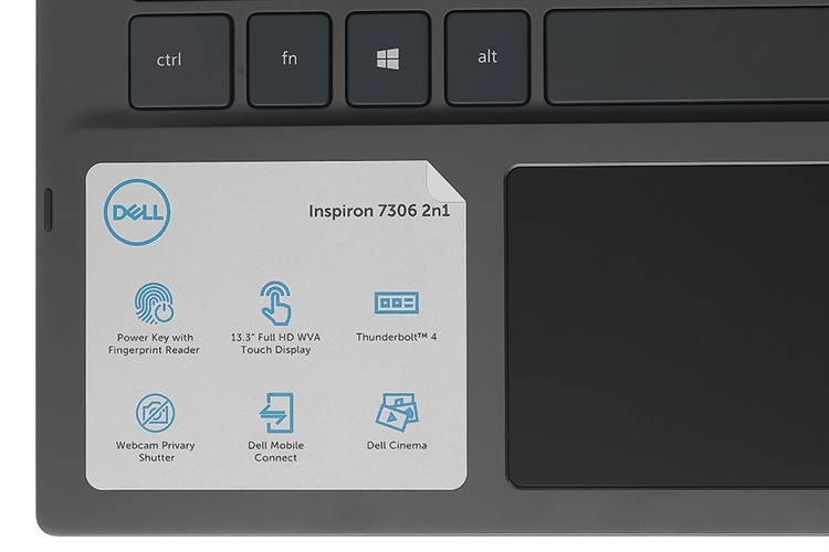 Laptop Dell Inspiron 7306A i7 1165G7/16GB/512GB/Touch/Pen/Win10 (P125G002N7306A) Màu Đen
