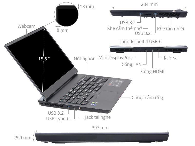 MSI Gaming GE76 Raider 11UH i9 11980HK/64GB/2TB SSD/16GB RTX3080/120Hz/Balo/Chuột/Win10 (434VN)